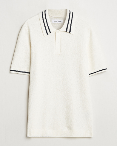 Samsøe Samsøe Pedro Tipped Knitted Polo Clear Cream – Vit