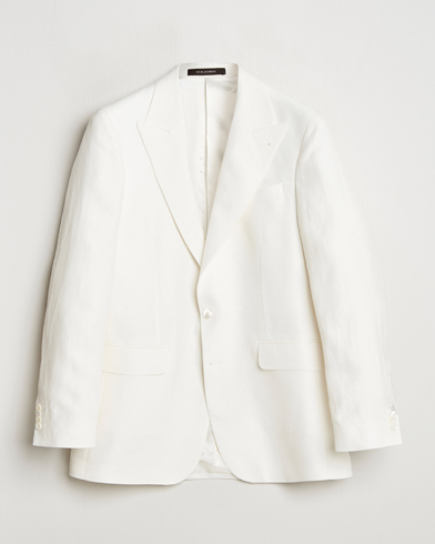 Oscar Jacobson Faldo Diagonal Linen/Tencel Tuxedo White – Vit