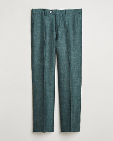 Herr | Kläder | Oscar Jacobson | Del S Wool/Silk/Linen Trousers Green