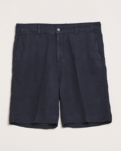 Oscar Jacobson James Casual Linen Shorts Navy – Blå