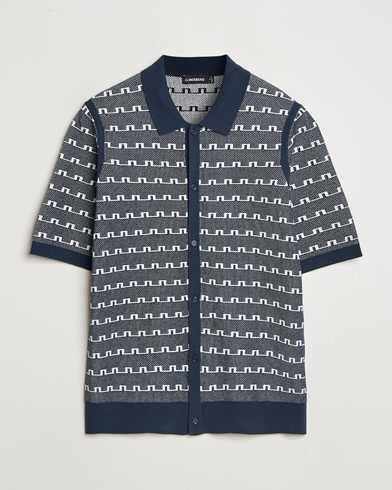 J.Lindeberg Rolando Logo Jacquard Polo Navy – Blå