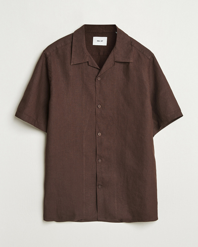 Herr | Nya produktbilder | NN07 | Julio Linen Resort Shirt Coffee