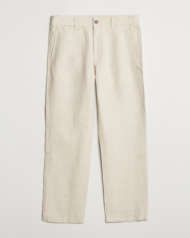 NN07 Aden Regular Fit Linen Trousers Oat – Beige