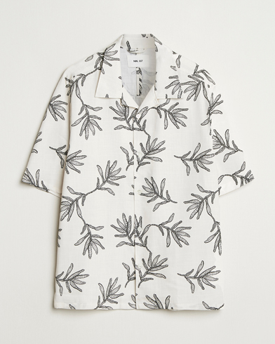 NN07 Ole Printed Cotton/Lyocell Resort Shirt Off White – Vit