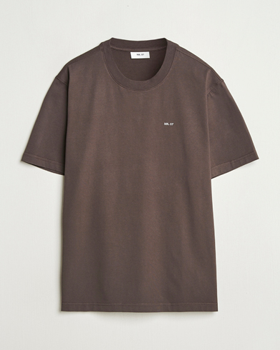 Herr | Nya produktbilder | NN07 | Adam Logo Crew Neck T-Shirt Coffee