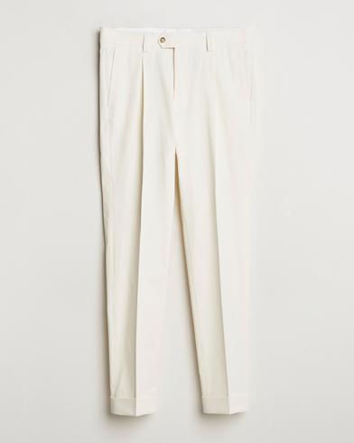 Herr | Business & Beyond - Formal | Tiger of Sweden | Tenuta Pleated Cotton Trousers Soft White