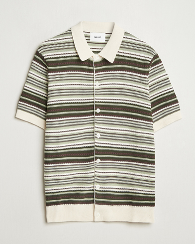 NN07 Nolan Knitted Striped Short Sleeve Shirt Multi – Flerfärgad