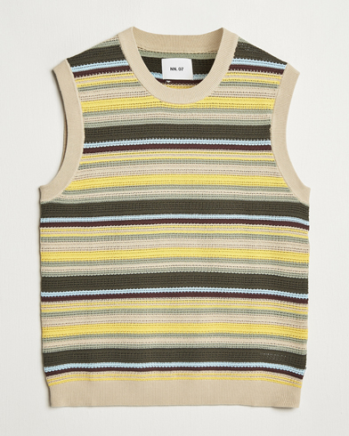 NN07 Huxley Knitted Striped Vest Multi – Flerfärgad