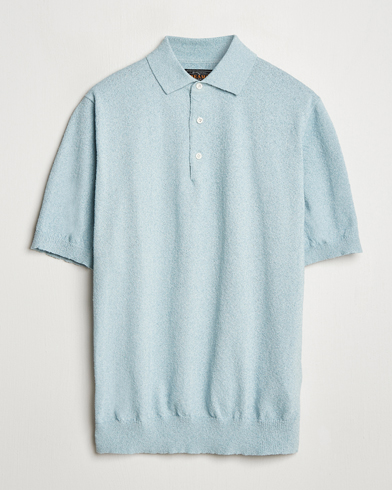 Herr | BEAMS PLUS | BEAMS PLUS | Short Sleeve Boucle Polo Light Blue
