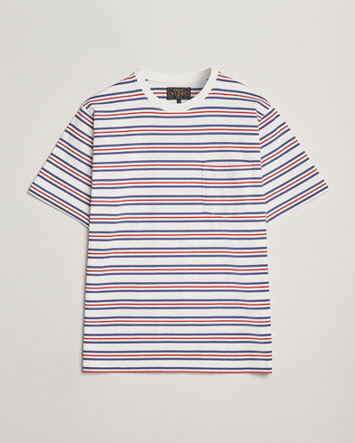 Herr | Heritage Corner | BEAMS PLUS | Short Sleeve T-Shirt Blue/Red Stripe