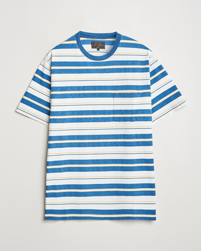 Herr | Heritage Corner | BEAMS PLUS | Short Sleeve T-Shirt Blue Indigo Stripe