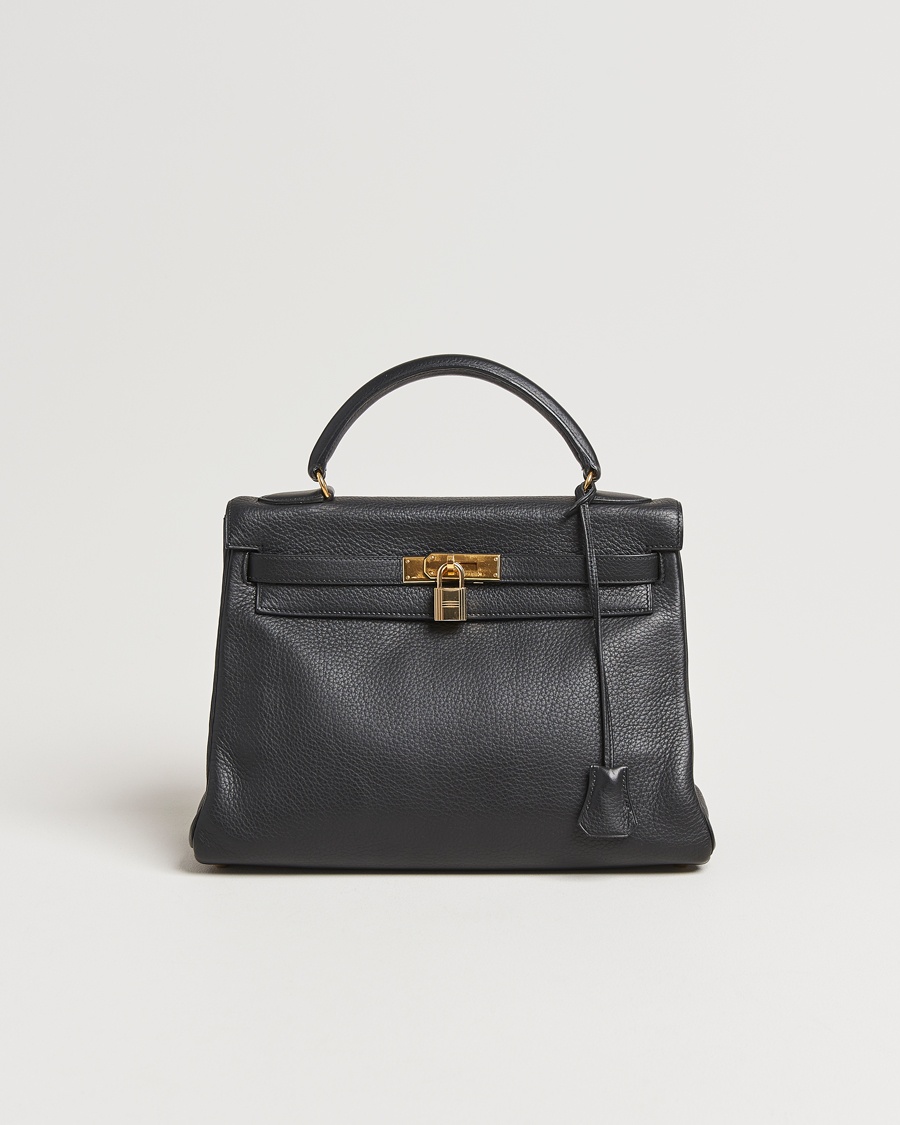 Hermès Pre-Owned Kelly 32 Handbag Taurillon Leather Black – Svart