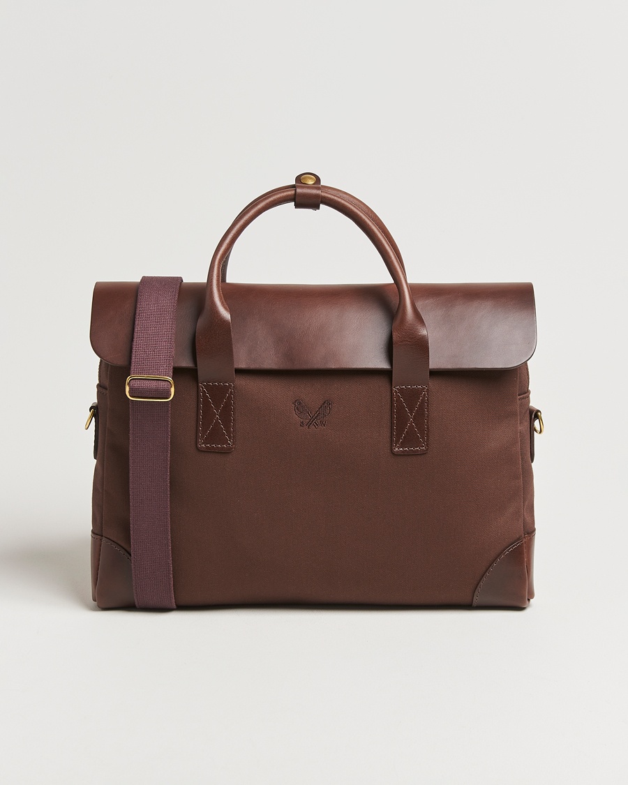Bennett Winch Canvas Briefcase Chocolate – Brun