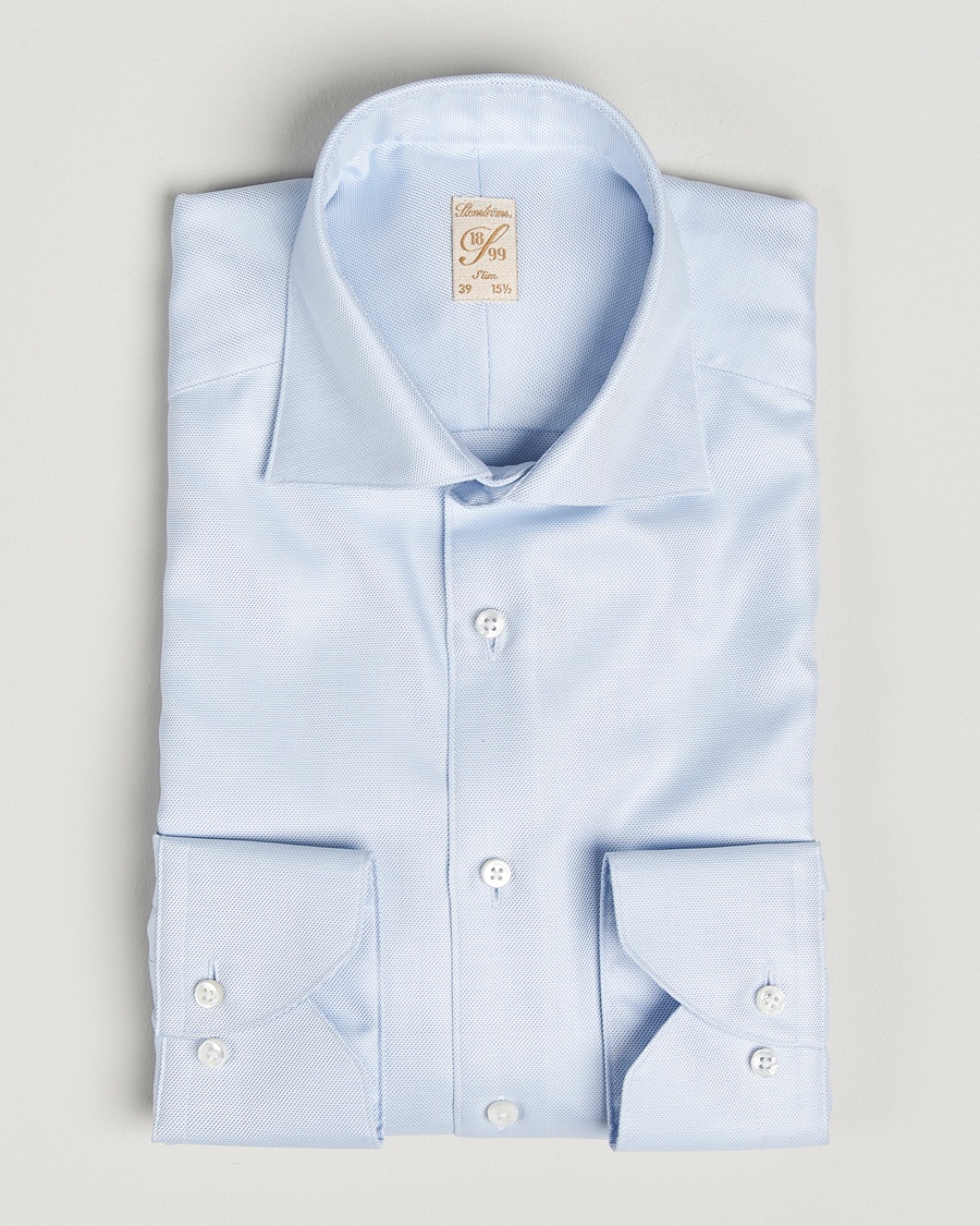 Stenströms 1899 Slim Cotton Twill Shirt Light Blue – Blå