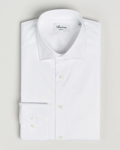 Herr | Formella | Stenströms | Slimline Cotton Twill Cut Away Shirt White