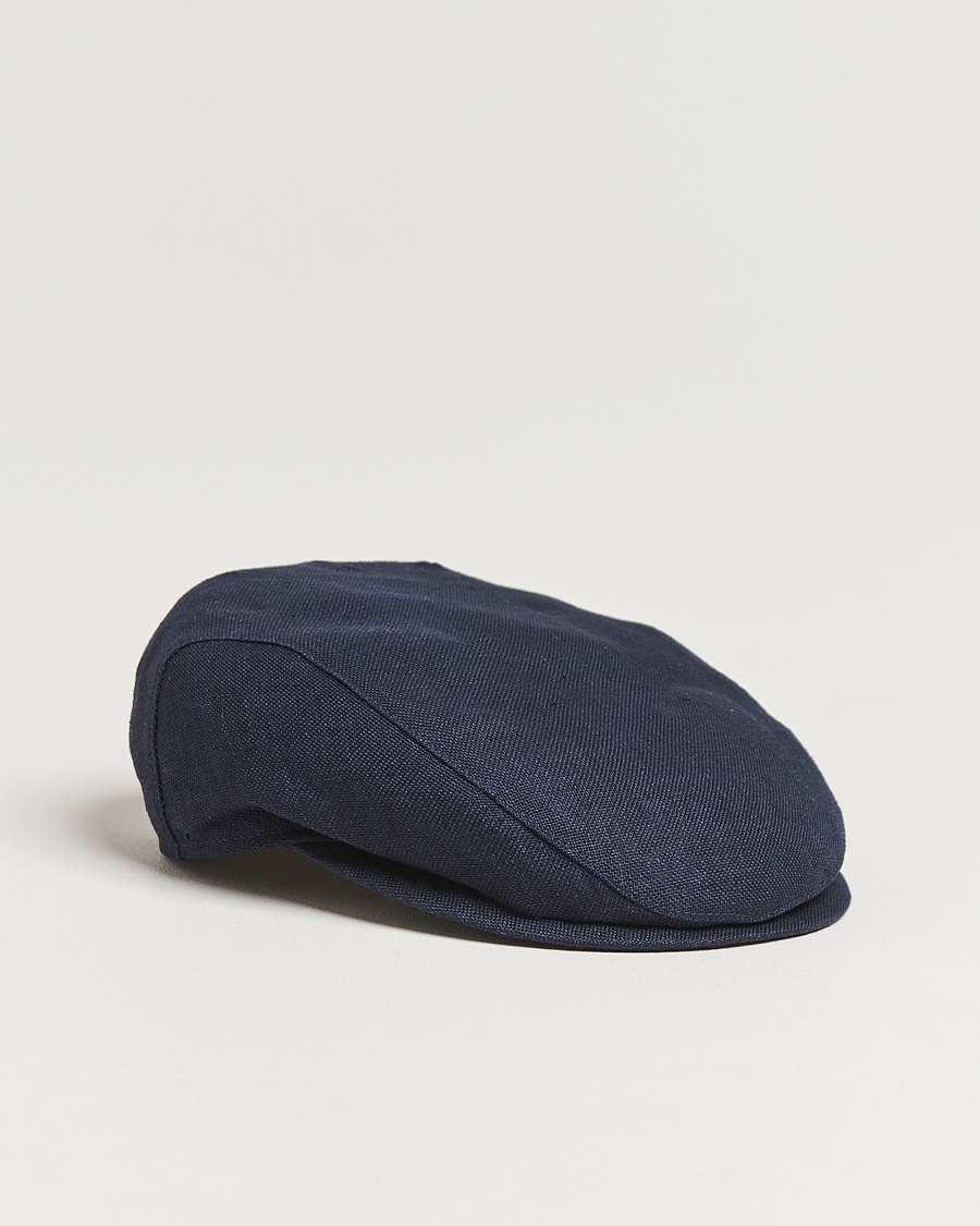 Wigéns Ivy Slim Hopsack Linen Cap Navy – Blå