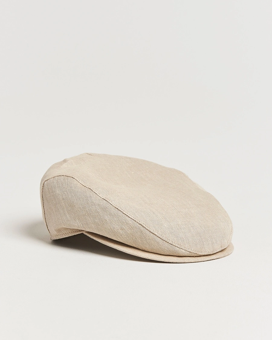 Herr | Hattar & kepsar | Wigéns | Ivy Slim Hopsack Linen Cap Sand