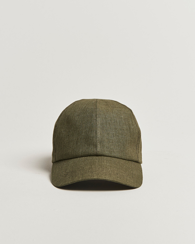 Wigéns Baseball Linen Cap Olive – Grön