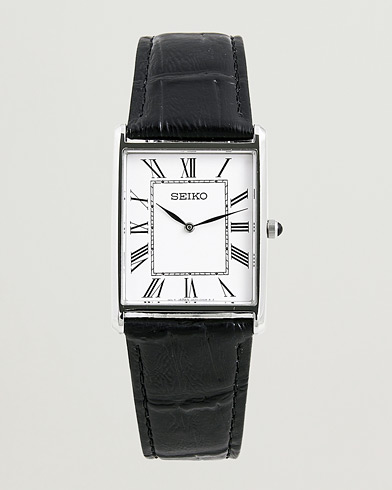 Herr | Senast inkommet | Seiko | Quartz Silver Leather 28mm White Dial