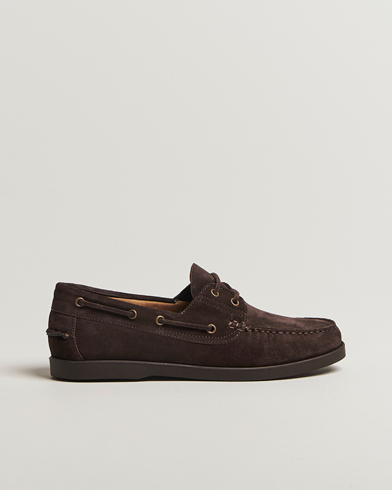 Herr | | Oscar Jacobson | Deck Shoe Suede Chocolate Brown