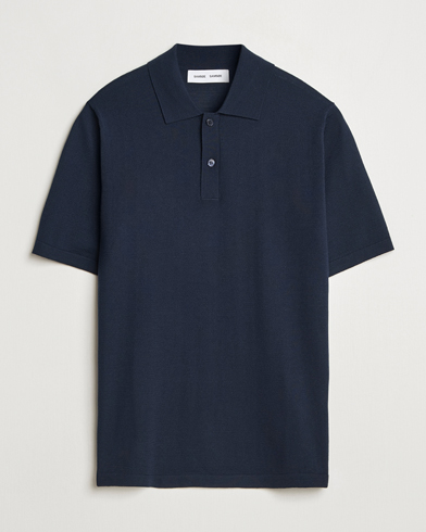 Samsøe Samsøe Sarown Knitted Polo Salute Navy – Blå