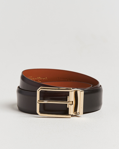 Santoni Classic Leather Belt Dark Brown Calf – Brun