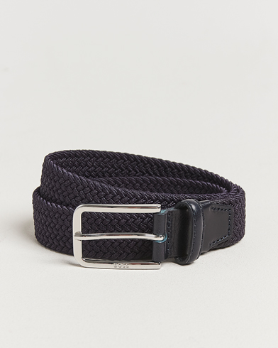 BOSS BLACK Clorio Elastic Woven Belt Navy – Blå