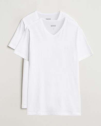 BOSS BLACK 2-Pack Relaxed Fit V-Neck T-Shirt White – Vit