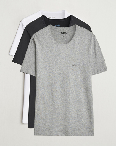 BOSS BLACK 3-Pack Crew Neck T-Shirt White/Grey/Black – Blå