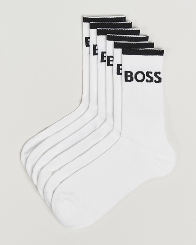 BOSS BLACK 6-Pack Sport Socks White – Vit