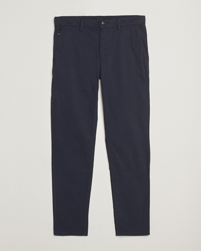 BOSS ORANGE Tapered Fit Cotton Chinos Dark Blue – Blå