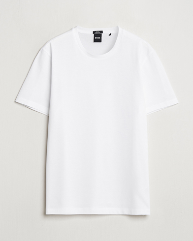 BOSS BLACK Tessler Mercerized Crew Neck T-Shirt White – Vit