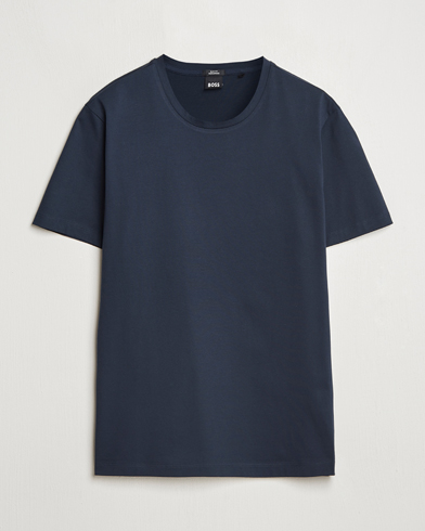 Herr | Business & Beyond - Formal | BOSS BLACK | Tessler Mercerized Crew Neck T-Shirt Dark Blue