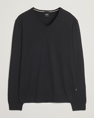 Herr | Business & Beyond - Formal | BOSS BLACK | Melba Wool V-Neck Pullover Black