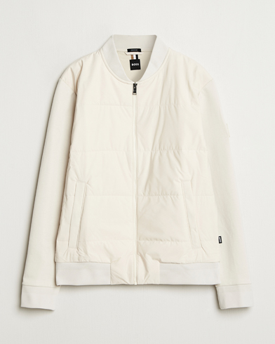 BOSS BLACK Skiles Hybrid Full Zip Open White, Herr, Full-zip, Vit, Storlek XL