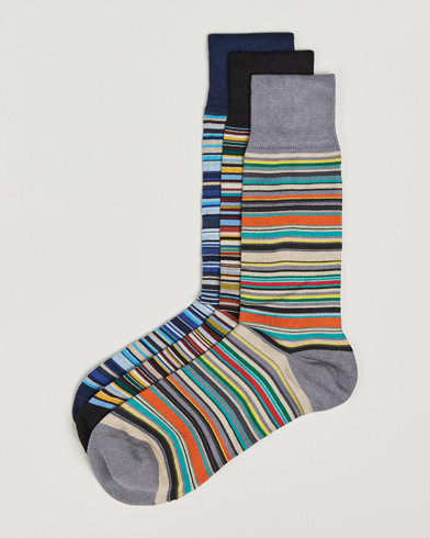 Paul Smith 3-Pack Signature Striped Socks Multi – Flerfärgad