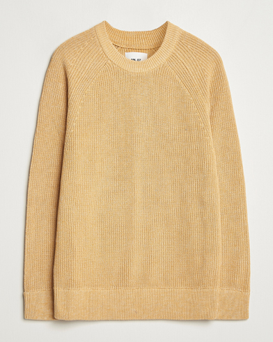 NN07 Jacobo Cotton Knitted Sweater Honey, Herr, Stickad tröja, Gul, Storlek S