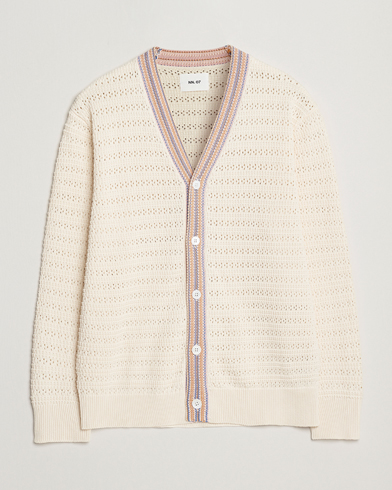 NN07 Josh Knitted Cardigan Ivory, Herr, Cardigan, Vit, Storlek S