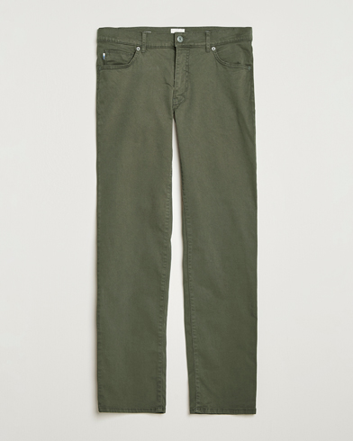 Brax Cadiz Cotton Satin 5-Pocket Pants Olive – Grön