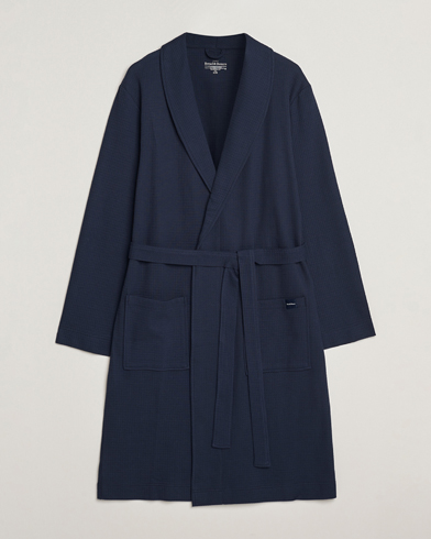 Bread & Boxers Waffle Robe Navy Blue – Blå
