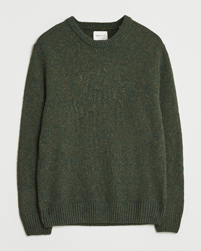 GANT Neps Wool Crew Neck Country Green – Grön