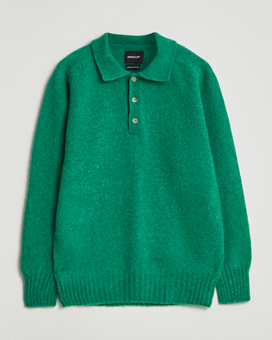 Howlin' Brushed Wool Polo Greendream – Grön