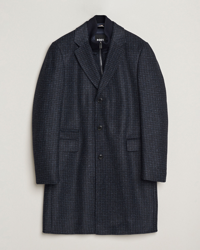 BOSS BLACK Hyde Wool Bib Coat Dark Blue – Blå