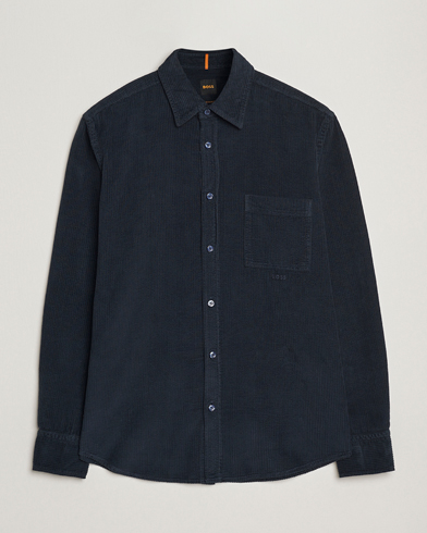 Herr | BOSS ORANGE | BOSS ORANGE Relegant Corduroy Shirt Dark Blue