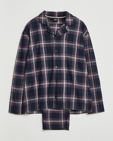 Herr | BOSS BLACK | BOSS BLACK Flannel Long Sleeve Pyjama Set Open Blue