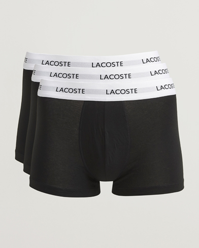Lacoste 3-Pack Stretch Cotton Trunks Black – Svart