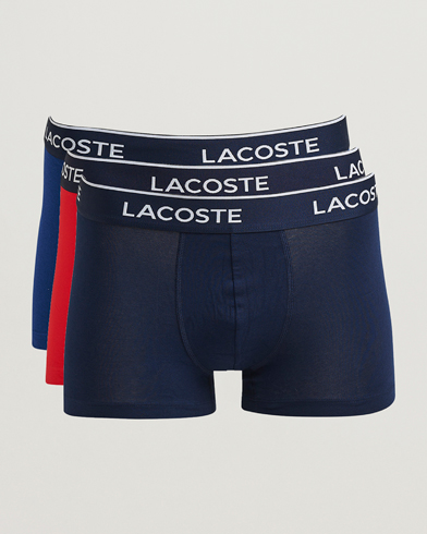 Lacoste 3-Pack Stretch Cotton Trunks Navy/Blue/Red