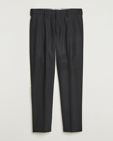 NN07 Bill Wool Pleated Trousers Black – Svart