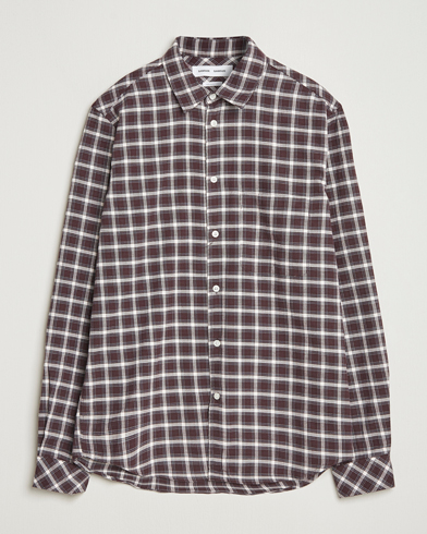 Samsøe Samsøe Liam Brushed Cotton Checked Shirt Raisin – Röd