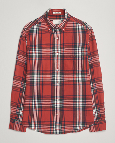Gant Regular Fit Checked Flannel Shirt Modern Rust – Flerfärgad